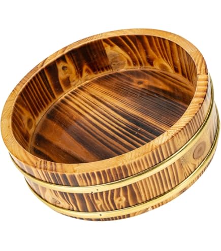 Amazon | COLLBATH 木製寿司樽 丸型寿司桶 フードバケツ 大容量日本